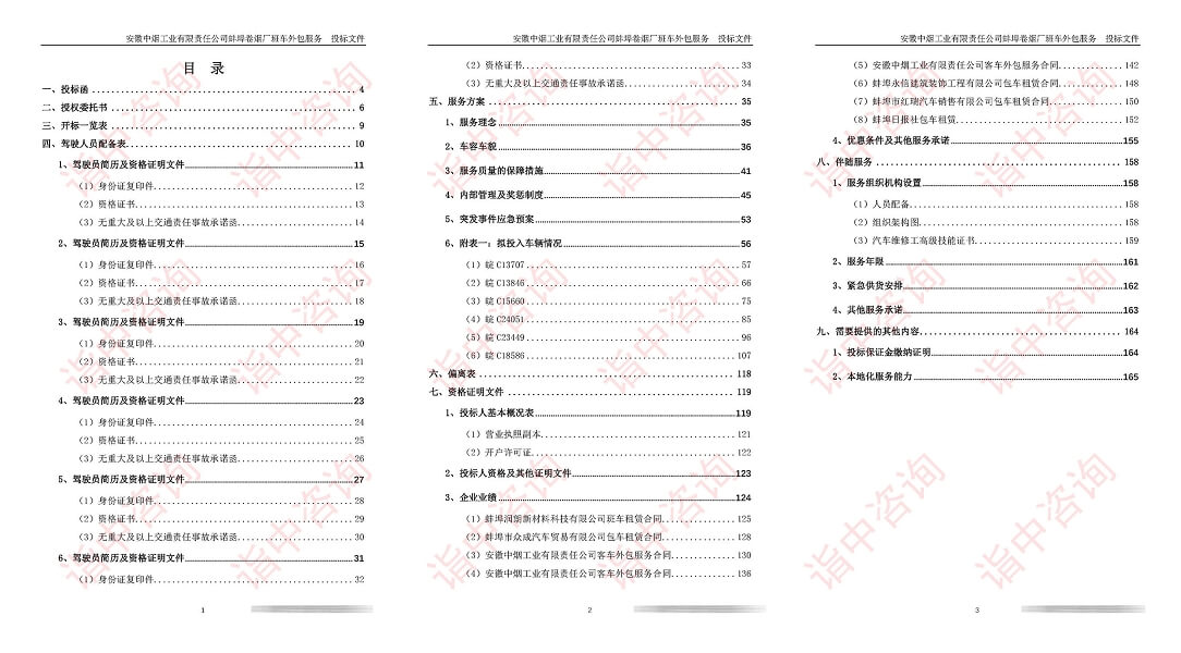班车租赁类标书案例——金年会咨询（专业标书代写）